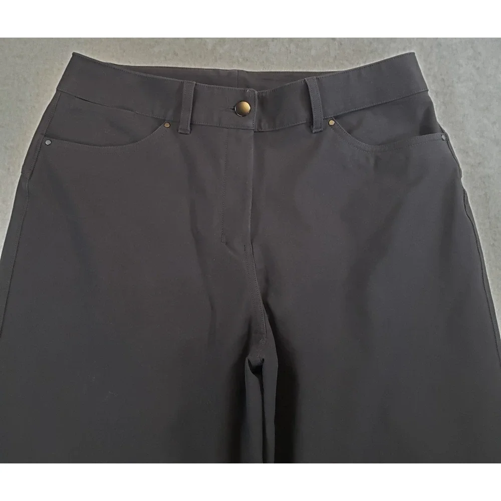 Lululemon City Sleek Wide Legs Pants Womens Black Size 30 High Rise LW5ENJS